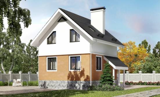 100-005-Л Проект трехэтажного дома с мансардой, компактный загородный дом из газобетона Тайшет | Проекты домов от House Expert