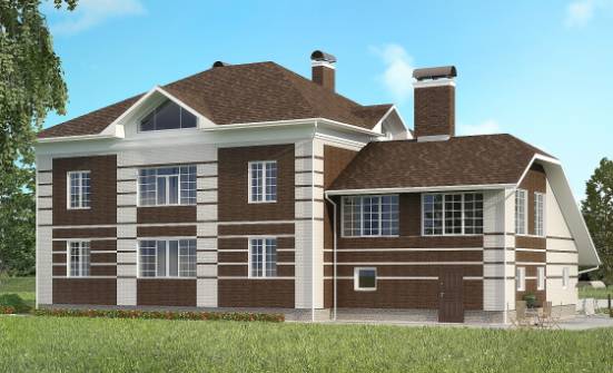 505-002-Л Проект трехэтажного дома и гаражом, большой коттедж из кирпича Тайшет | Проекты домов от House Expert