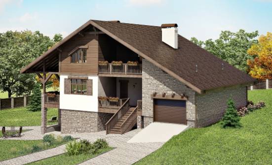 300-003-П Проект трехэтажного дома мансардой, гараж, современный загородный дом из кирпича Ангарск | Проекты домов от House Expert