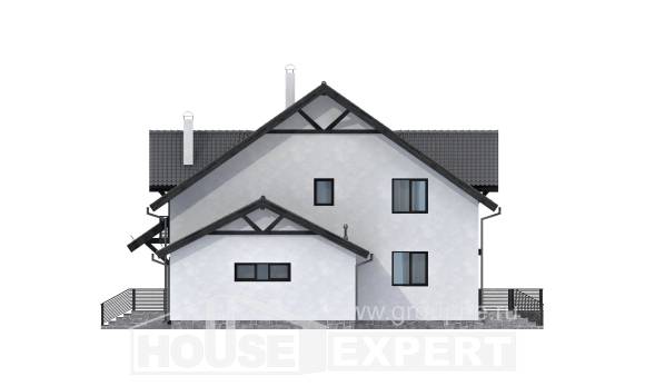 290-003-П Проект двухэтажного дома мансардой, большой домик из пеноблока, Усть-Кут
