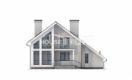 200-007-Л Проект двухэтажного дома с мансардой, гараж, простой домик из арболита Зима | Проекты домов от House Expert