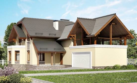 255-003-П Проект трехэтажного дома с мансардой и гаражом, просторный коттедж из твинблока, Киренск