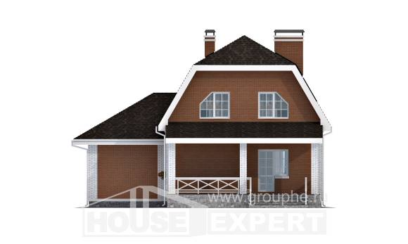 160-006-П Проект двухэтажного дома с мансардой, гараж, средний загородный дом из теплоблока, Черемхово