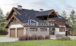 280-003-Л Проект двухэтажного дома с мансардой и гаражом, классический домик из газобетона, Железногорск-Илимский
