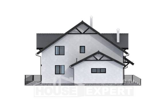290-003-П Проект двухэтажного дома с мансардой, просторный домик из газобетона, Усолье-Сибирское