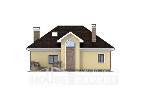 150-008-Л Проект двухэтажного дома с мансардой, доступный домик из поризованных блоков, Нижнеудинск