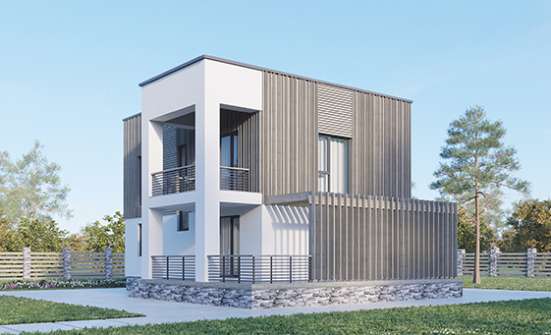 150-017-П Проект двухэтажного дома, экономичный домик из арболита, Тайшет