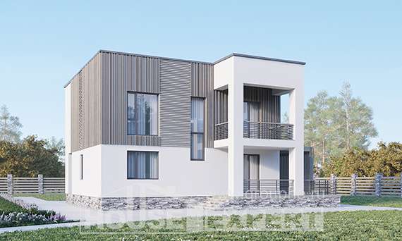 150-017-П Проект двухэтажного дома, небольшой загородный дом из пеноблока, Тайшет