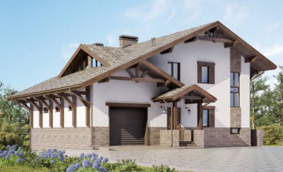 305-002-П Проект трехэтажного дома с мансардой, современный загородный дом из кирпича, Железногорск-Илимский