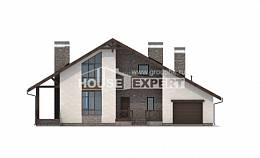 265-001-П Проект двухэтажного дома мансардой, гараж, уютный домик из газосиликатных блоков, Усть-Илимск