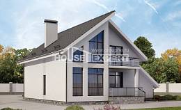 200-007-Л Проект двухэтажного дома мансардой и гаражом, средний дом из пеноблока Тайшет | Проекты домов от House Expert