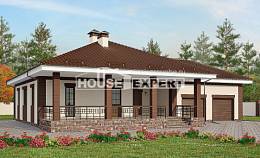 160-015-П Проект одноэтажного дома, гараж, экономичный дом из блока, Усть-Илимск