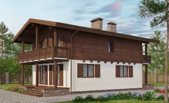 150-016-Л Проект двухэтажного дома с мансардой, простой домик из керамзитобетонных блоков, Вихоревка | Проекты домов от House Expert