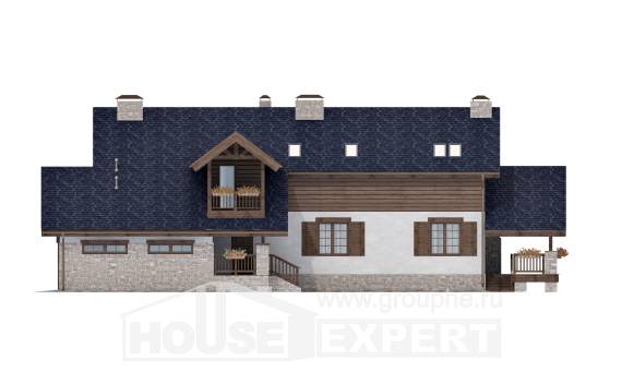 280-003-Л Проект двухэтажного дома с мансардным этажом, гараж, классический загородный дом из твинблока, Усолье-Сибирское