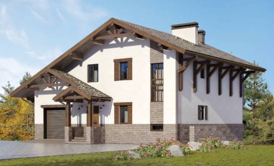 305-002-П Проект трехэтажного дома с мансардой, современный загородный дом из кирпича, Железногорск-Илимский