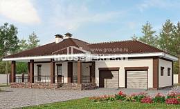 160-015-П Проект одноэтажного дома, гараж, бюджетный загородный дом из твинблока, Усть-Илимск