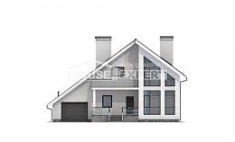 200-007-Л Проект двухэтажного дома с мансардой и гаражом, средний дом из газобетона Саянск | Проекты домов от House Expert